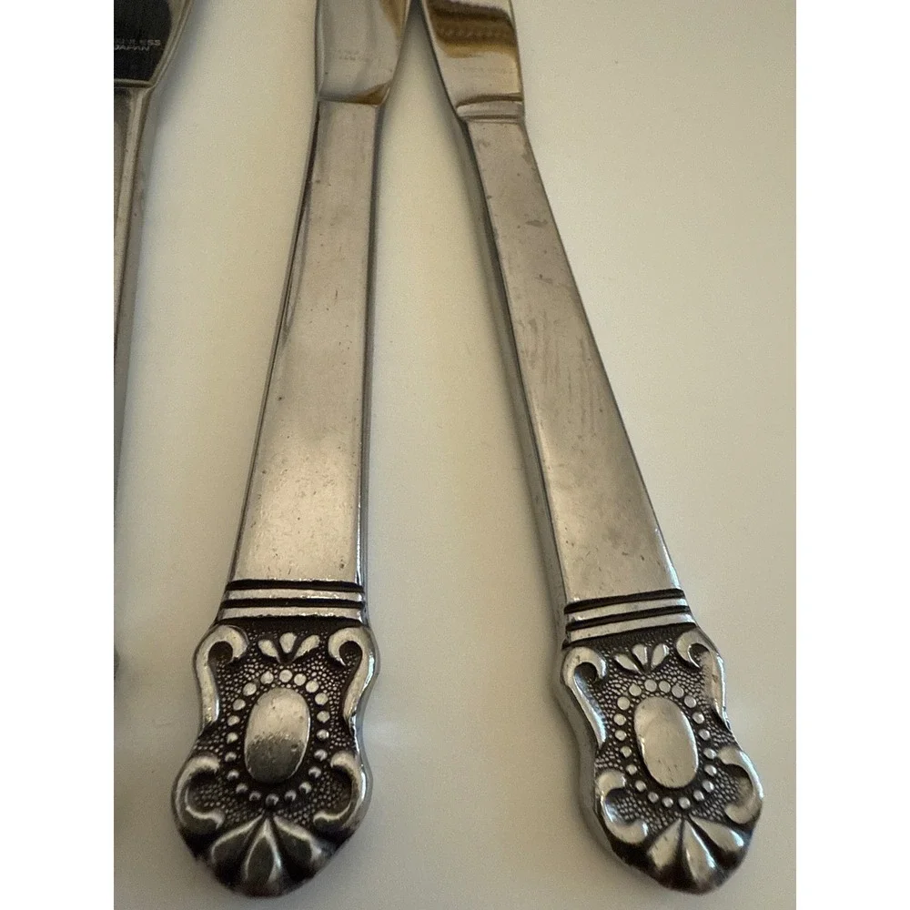 5 Hanford Forge Mystique‎ Dinner Knives Japan Stainless Floral Replacement